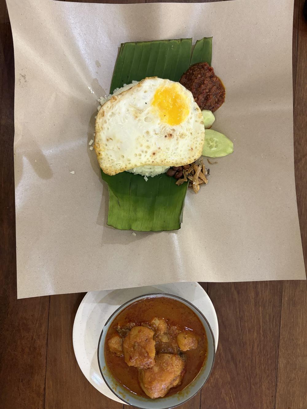 Nasi Lemak + Curry Chicken